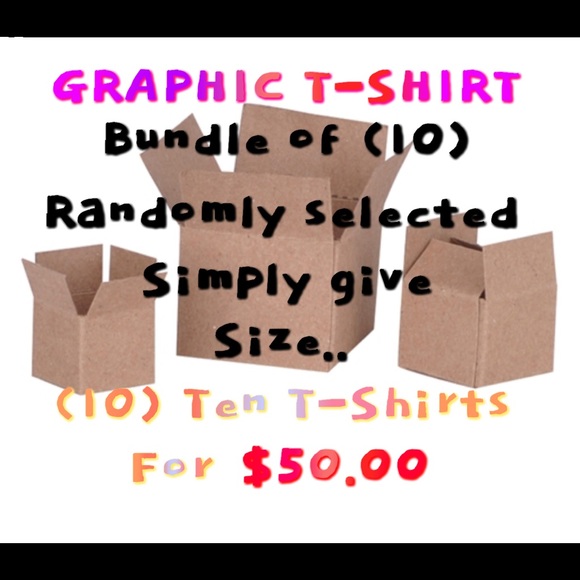 - 🔥GRAPHIC T-Shirt Bundle of (10) RANDOM PICKING🔥 - Picture 1 of 4